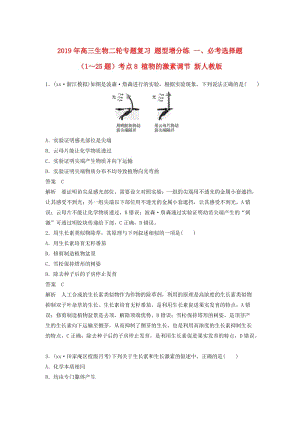 2019年高三生物二輪專題復(fù)習(xí) 題型增分練 一、必考選擇題（1～25題）考點(diǎn)8 植物的激素調(diào)節(jié) 新人教版.doc