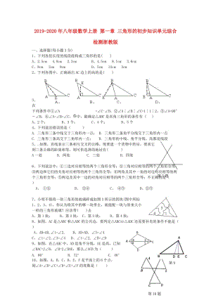 2019-2020年八年級數(shù)學(xué)上冊 第一章 三角形的初步知識(shí)單元綜合檢測浙教版.doc