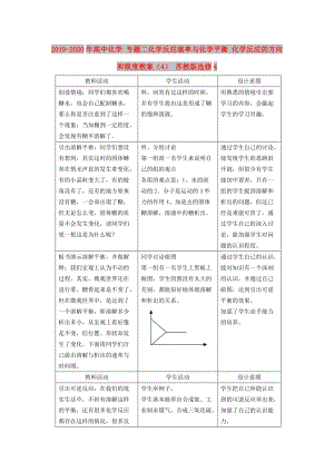 2019-2020年高中化學(xué) 專題二化學(xué)反應(yīng)速率與化學(xué)平衡 化學(xué)反應(yīng)的方向和限度教案（4） 蘇教版選修4.doc