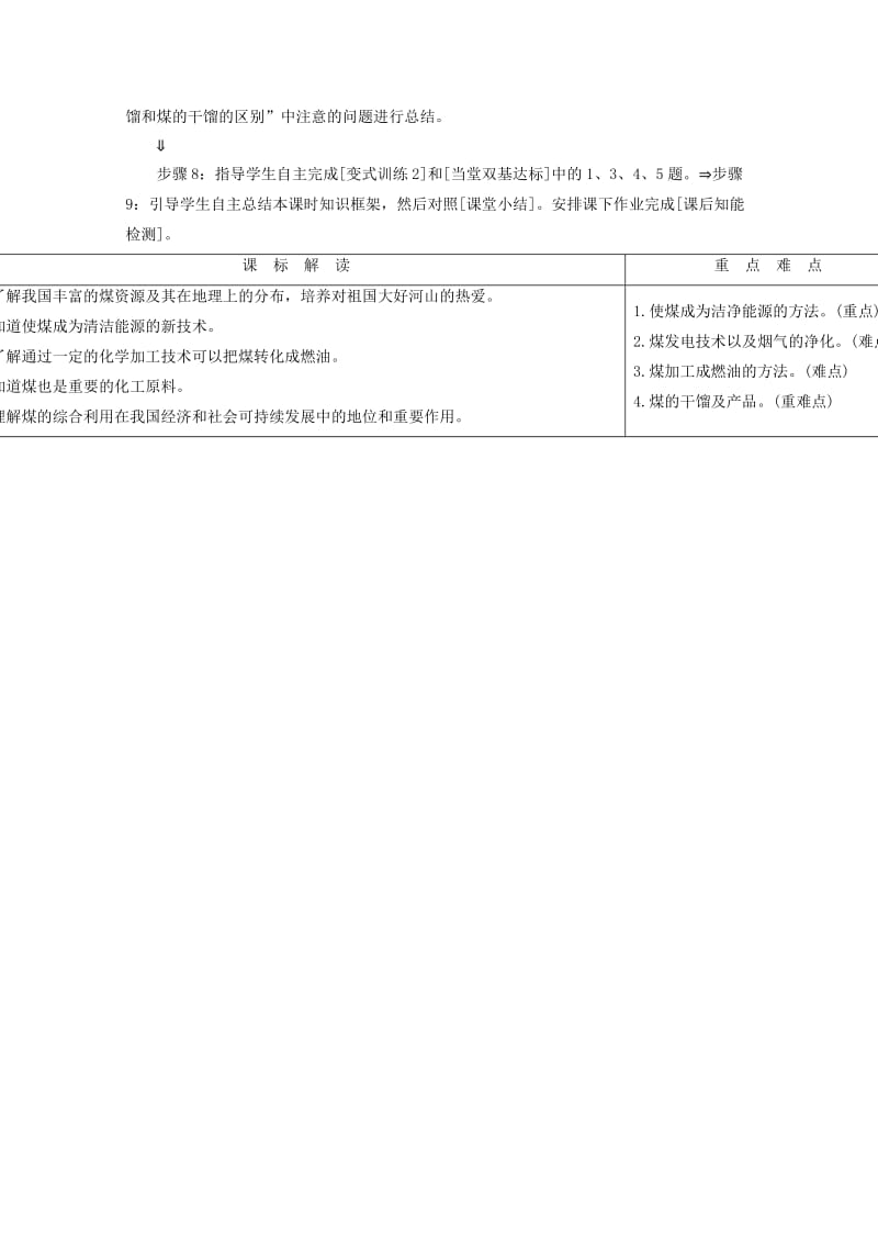 2019-2020年高中化学 主题4 化石燃料石油和煤的综合利用 课题3 煤的综合利用教案 鲁科版选修2.doc_第2页