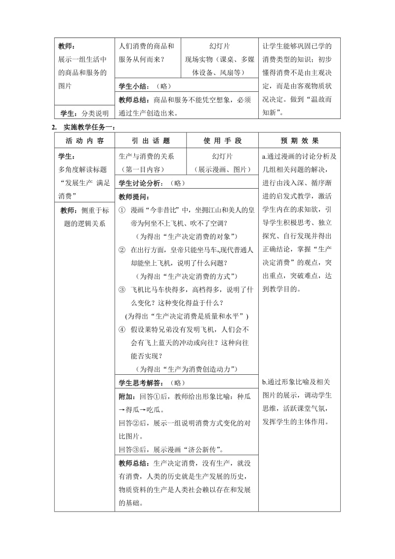 2019-2020年高中政治《发展生产 满足消费》说课稿 新人教版必修1.doc_第3页