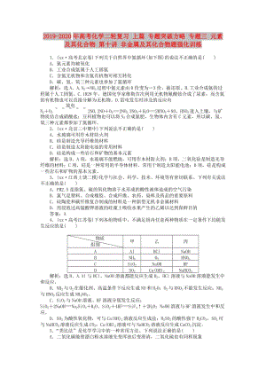 2019-2020年高考化學(xué)二輪復(fù)習(xí) 上篇 專題突破方略 專題三 元素及其化合物 第十講 非金屬及其化合物題強(qiáng)化訓(xùn)練.doc