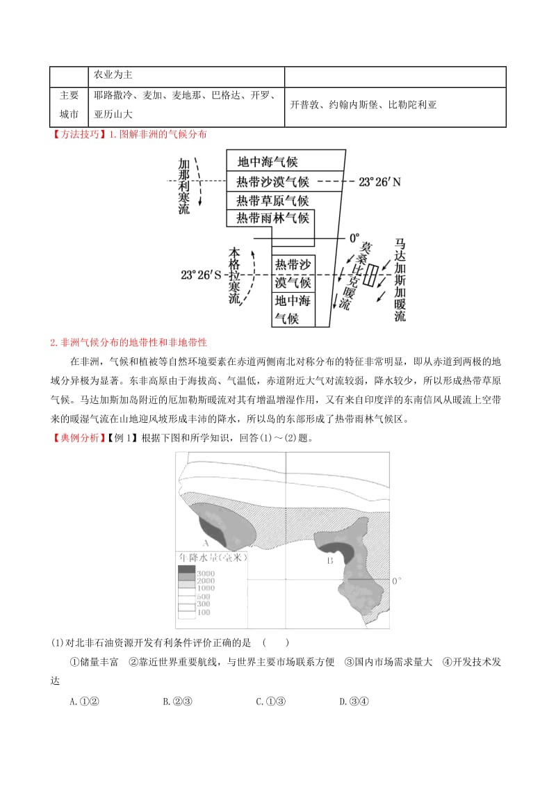 2019-2020年高中地理区域地理专题05西亚北非和撒哈拉以南的非洲讲提升版无答案新人教版必修.doc_第2页