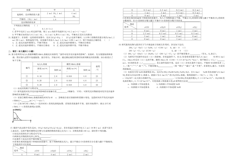 2019-2020年高三化学二轮复习 作业卷 化学反应速率及影响因素（含解析）.doc_第2页