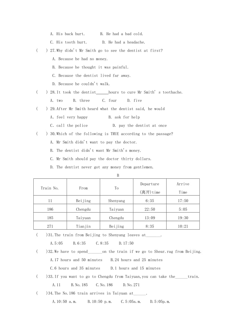 2019-2020年八年级英语10月月考试题 人教新目标版(II).doc_第3页