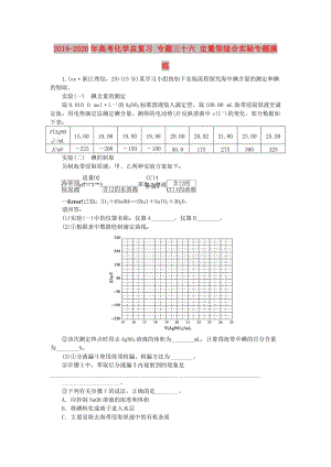 2019-2020年高考化學(xué)總復(fù)習(xí) 專題三十六 定量型綜合實驗專題演練.doc