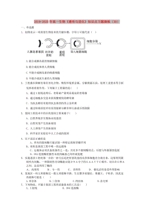 2019-2020年高一生物《遺傳與進(jìn)化》知識點習(xí)題演練（30）.doc