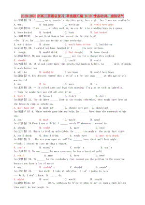 2019-2020年高三英語總復(fù)習(xí) 單選題匯編 9-10 情態(tài)動詞、虛擬語氣.doc