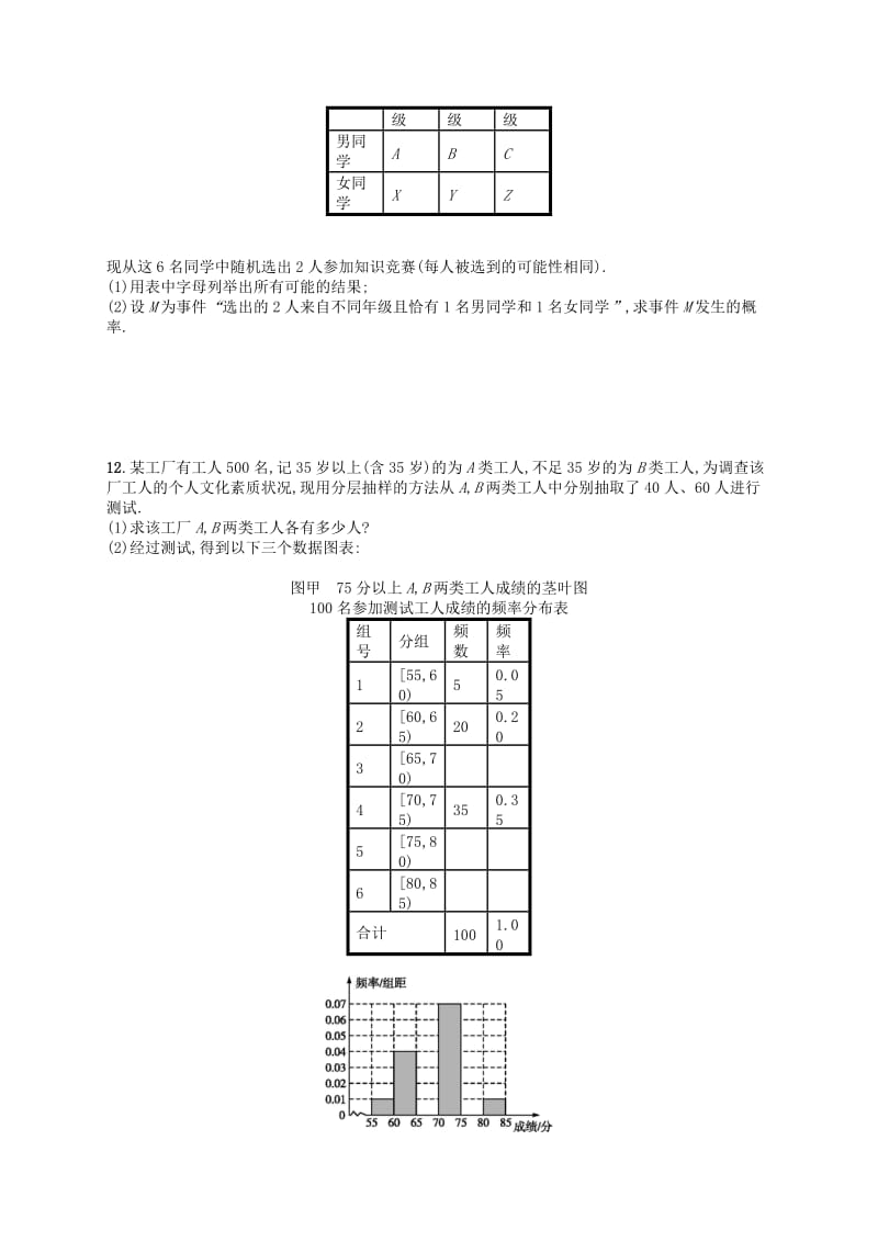 2019-2020年高考数学二轮复习 专题能力训练18 概率 文.doc_第2页