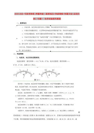 2019-2020年高考物理 押題突破（重要地位+突破策略+審題方法+總結(jié)歸納）專題一 電學(xué)實驗探究教案.doc