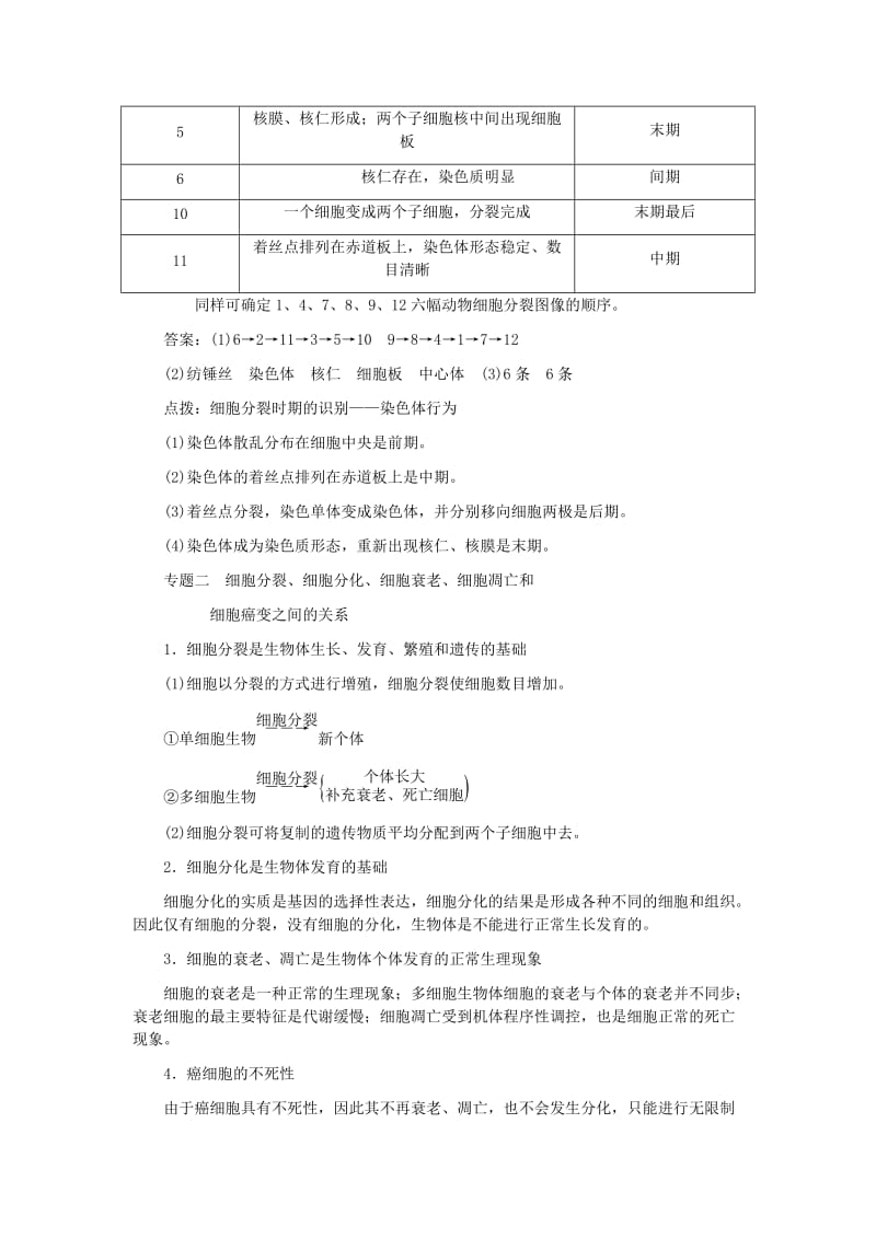 2019-2020年高中生物 第6章 细胞的生命历程专题总结（含解析）新人教版必修1.doc_第3页