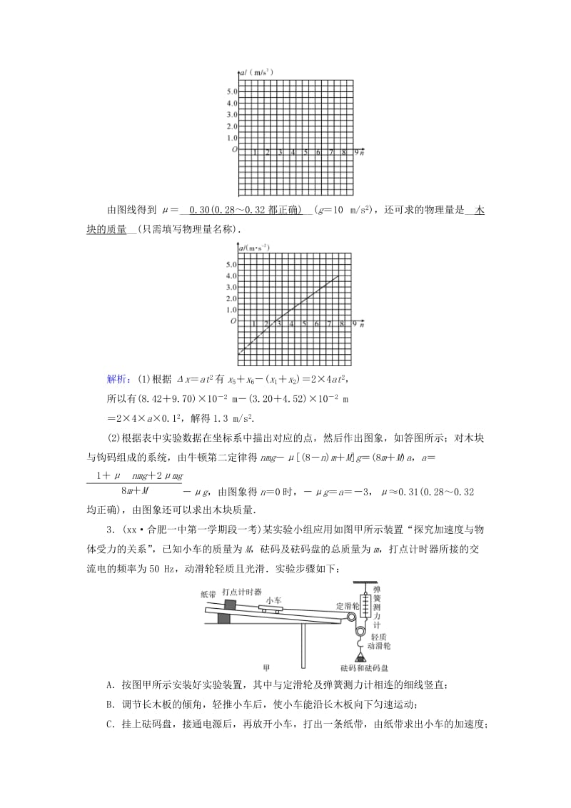 2019-2020年高考物理二轮复习第1部分核心突破专题5物理实验第1讲力学实验特训.doc_第3页