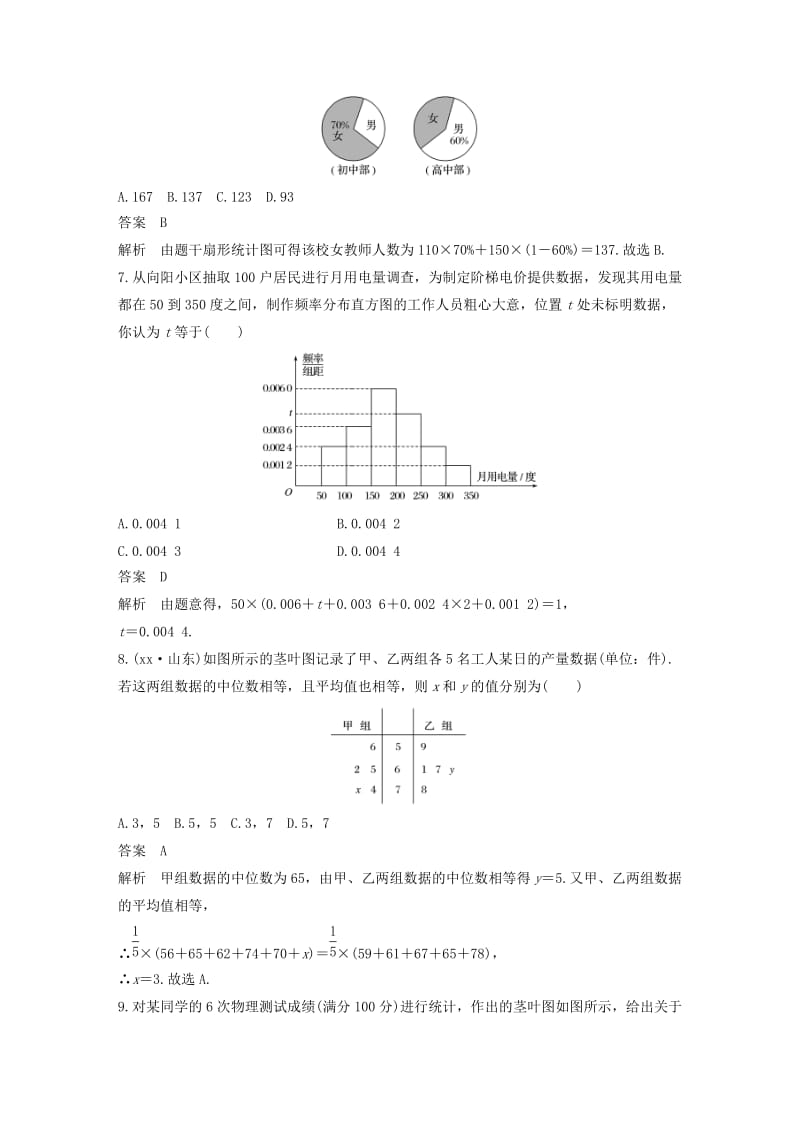 2019-2020年高考数学二轮复习 第一篇 求准提速 基础小题不失分 第19练 统计与统计案例练习 文.doc_第3页