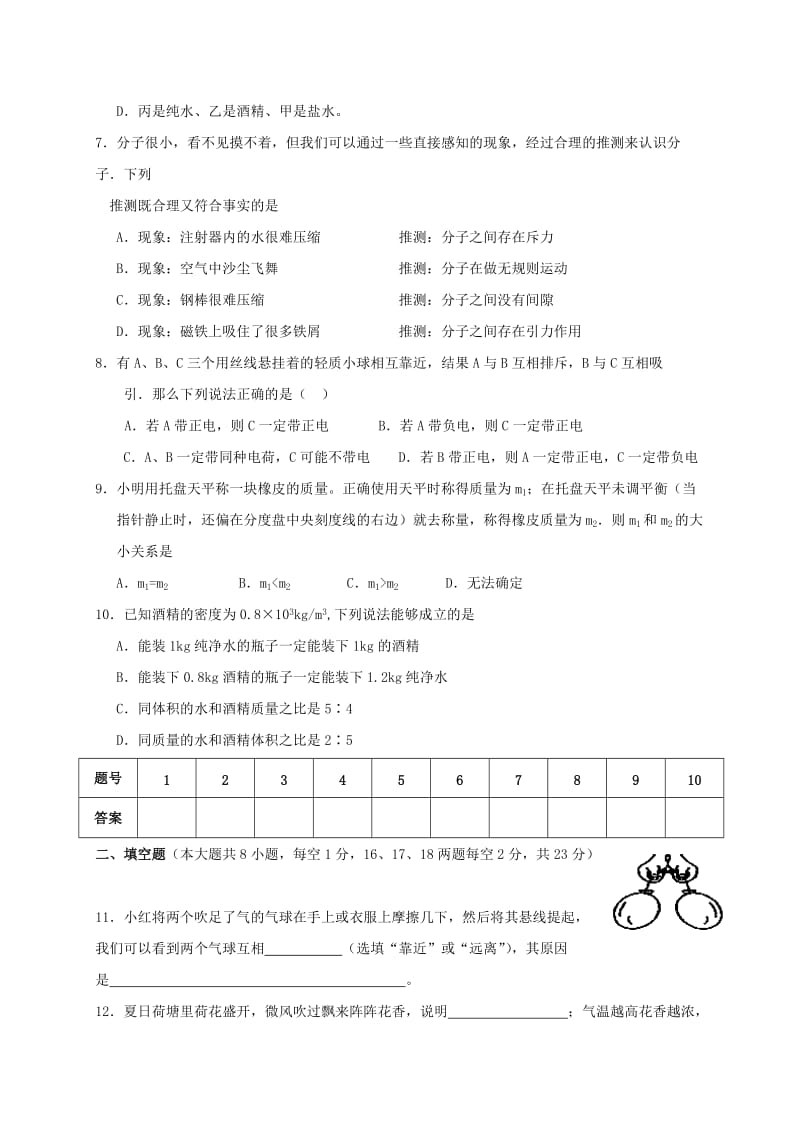 2019-2020年八年级物理下学期第一次月考试题 新人教版(VII).doc_第2页