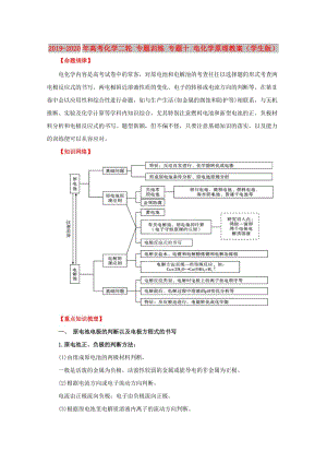 2019-2020年高考化學(xué)二輪 專(zhuān)題訓(xùn)練 專(zhuān)題十 電化學(xué)原理教案（學(xué)生版）.doc