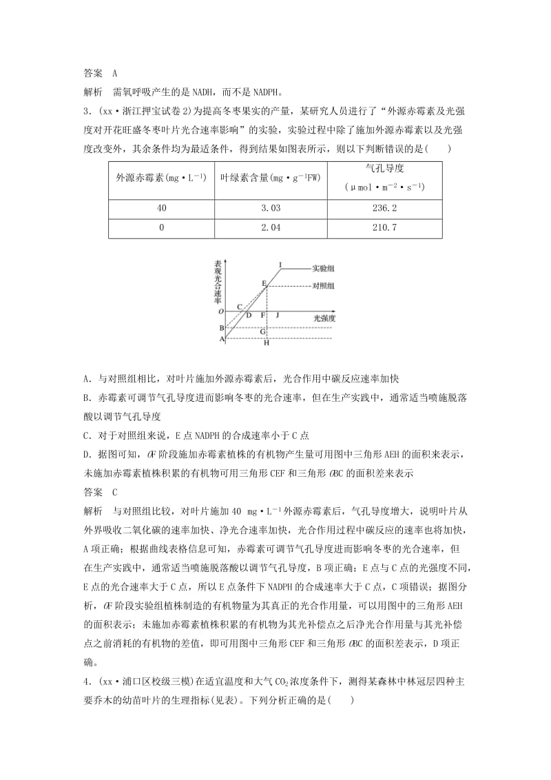 2019年高三生物二轮专题复习 题型增分练 二、加试选择题（26～28题）加试特训1 细胞代谢（A）新人教版.doc_第2页