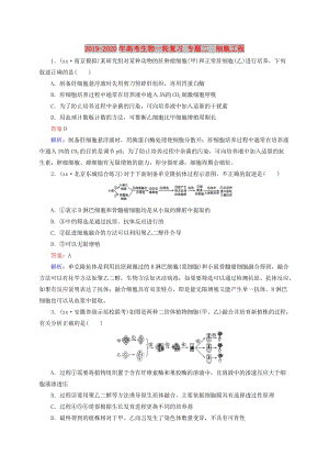 2019-2020年高考生物一輪復(fù)習(xí) 專題二 細(xì)胞工程.doc