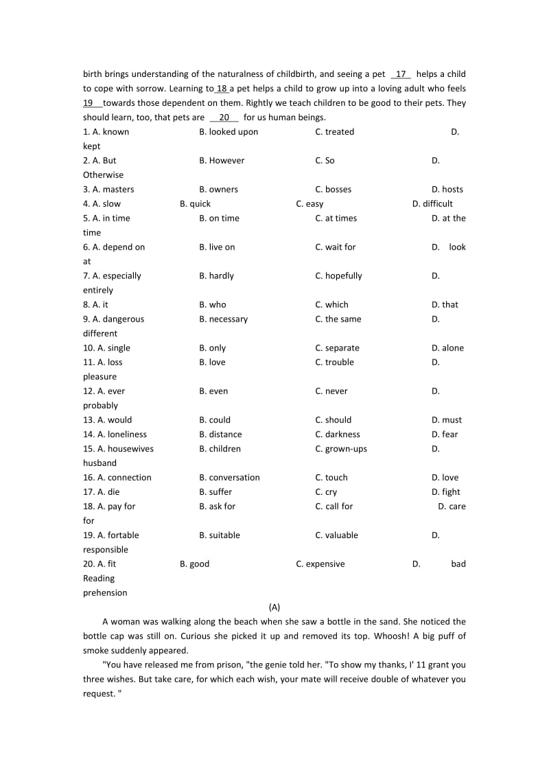 2019-2020年高一人教版英语必修四课时作业：Unit3AtasteofEnglishhumour（10）含答案.doc_第2页