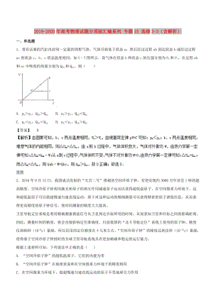 2019-2020年高考物理試題分項版匯編系列 專題15 選修3-3（含解析）.doc