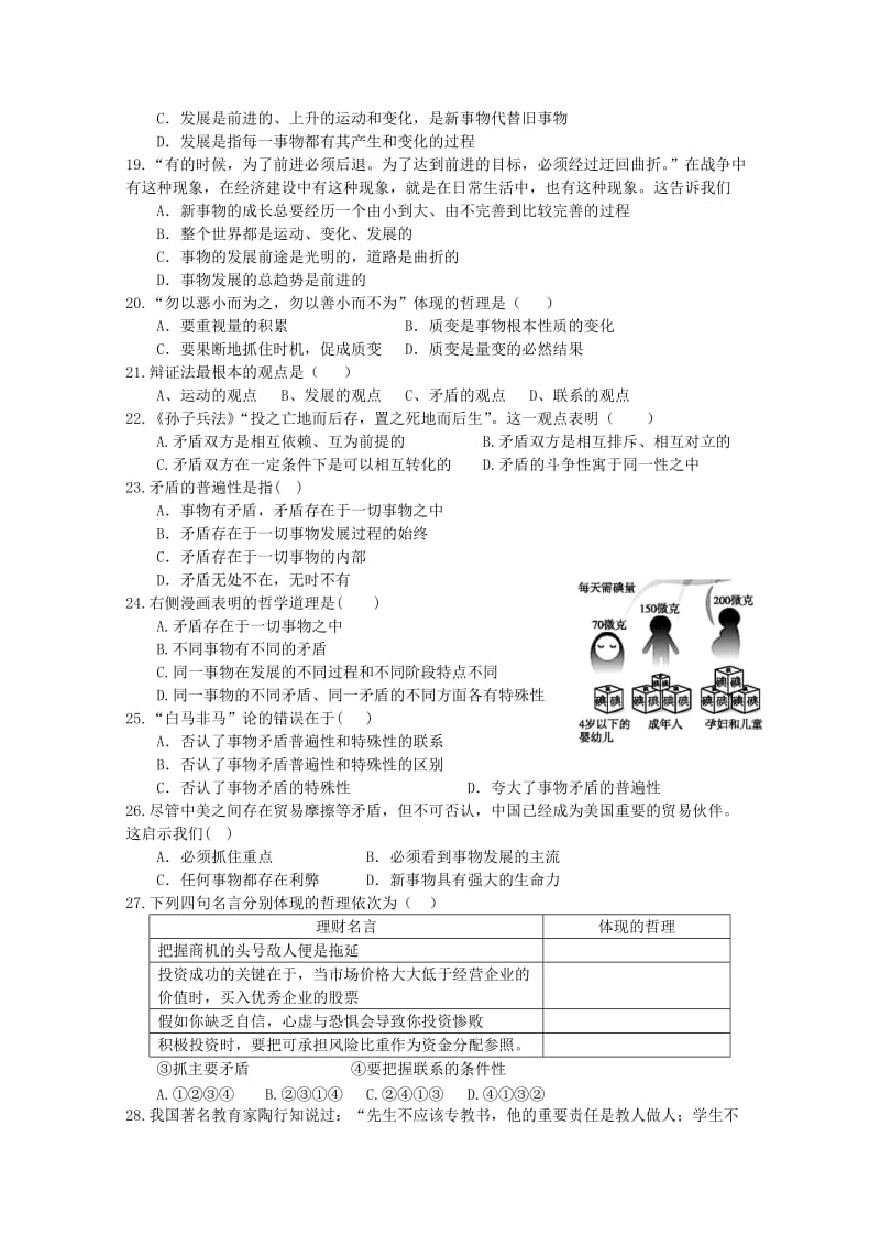 2019-2020年高二政治上学期期中试题（必修）(V).doc_第3页