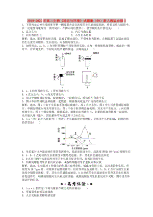 2019-2020年高二生物《穩(wěn)態(tài)與環(huán)境》試題集（69）新人教版必修3.doc