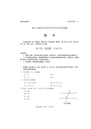 2011臨沂市中考數(shù)學(xué)試題及答案.doc