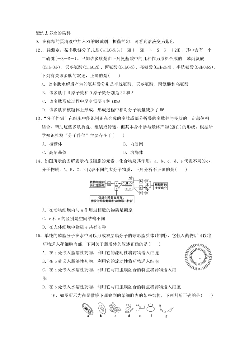 2019-2020年高二生物下学期期中试卷(I).doc_第3页