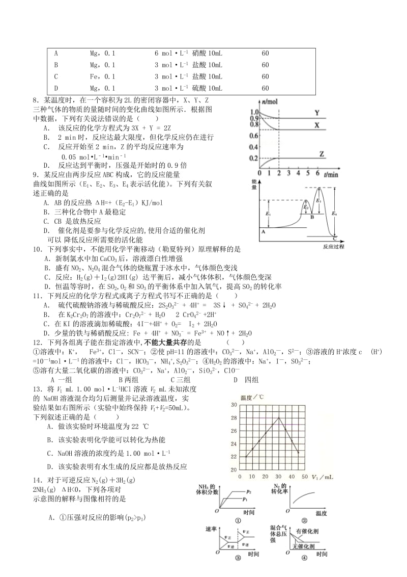 2019-2020年高二化学10月月考试题(II).doc_第2页