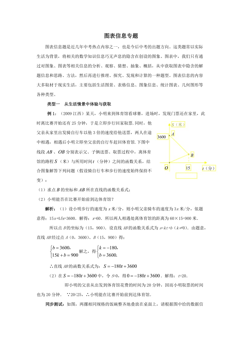 2011年中考数学专题复习教学案--图表信息专题(附答案).doc_第1页