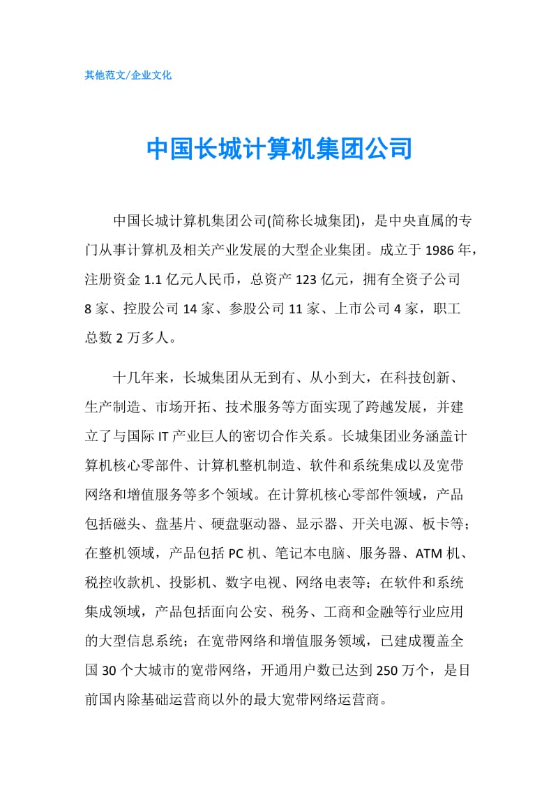 中国长城计算机集团公司.doc_第1页