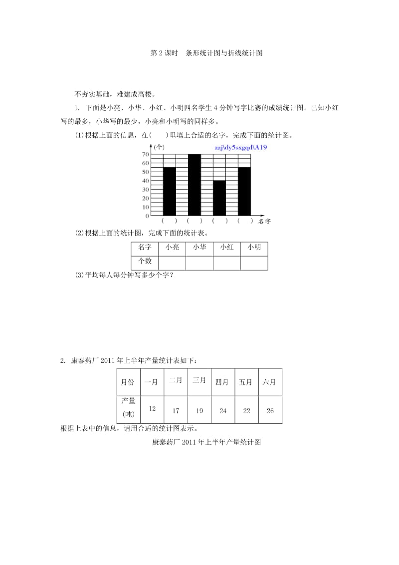 7.2条形统计图与折线统计图练习题及答案.doc_第1页