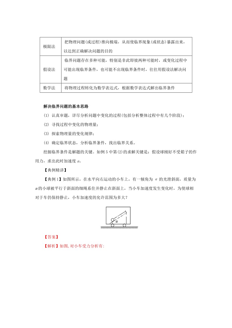 2019-2020年高中物理力学提升专题09牛顿运动定律的应用之临界极值问题.doc_第2页