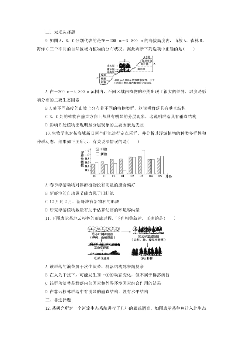 2019-2020年高考生物二轮专题复习 第一部分训练13　种群与群落 新人教版.doc_第3页