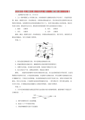 2019-2020年高二生物《穩(wěn)態(tài)與環(huán)境》試題集（46）新人教版必修3.doc