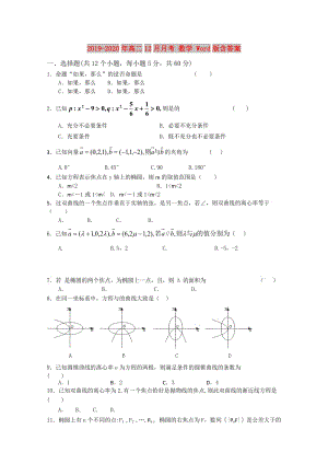 2019-2020年高二12月月考 數(shù)學 Word版含答案.doc