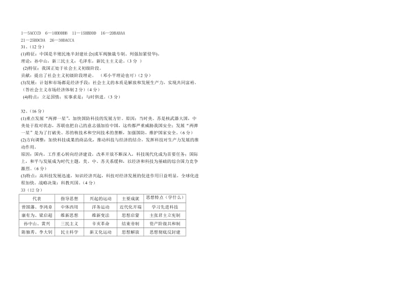 2019-2020年高二上学期第三次段考 历史 含答案.doc_第3页