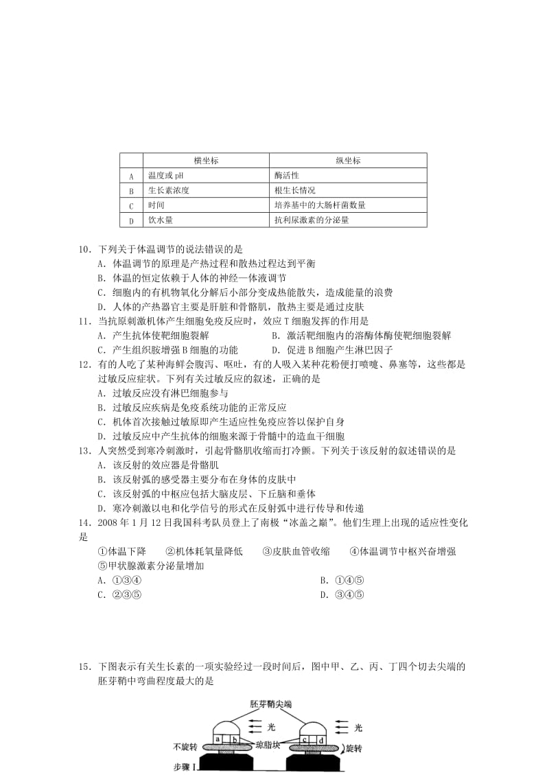 2019-2020年高二上学期期末生物试题.doc_第2页