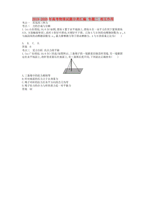 2019-2020年高考物理试题分类汇编 专题二 相互作用.doc