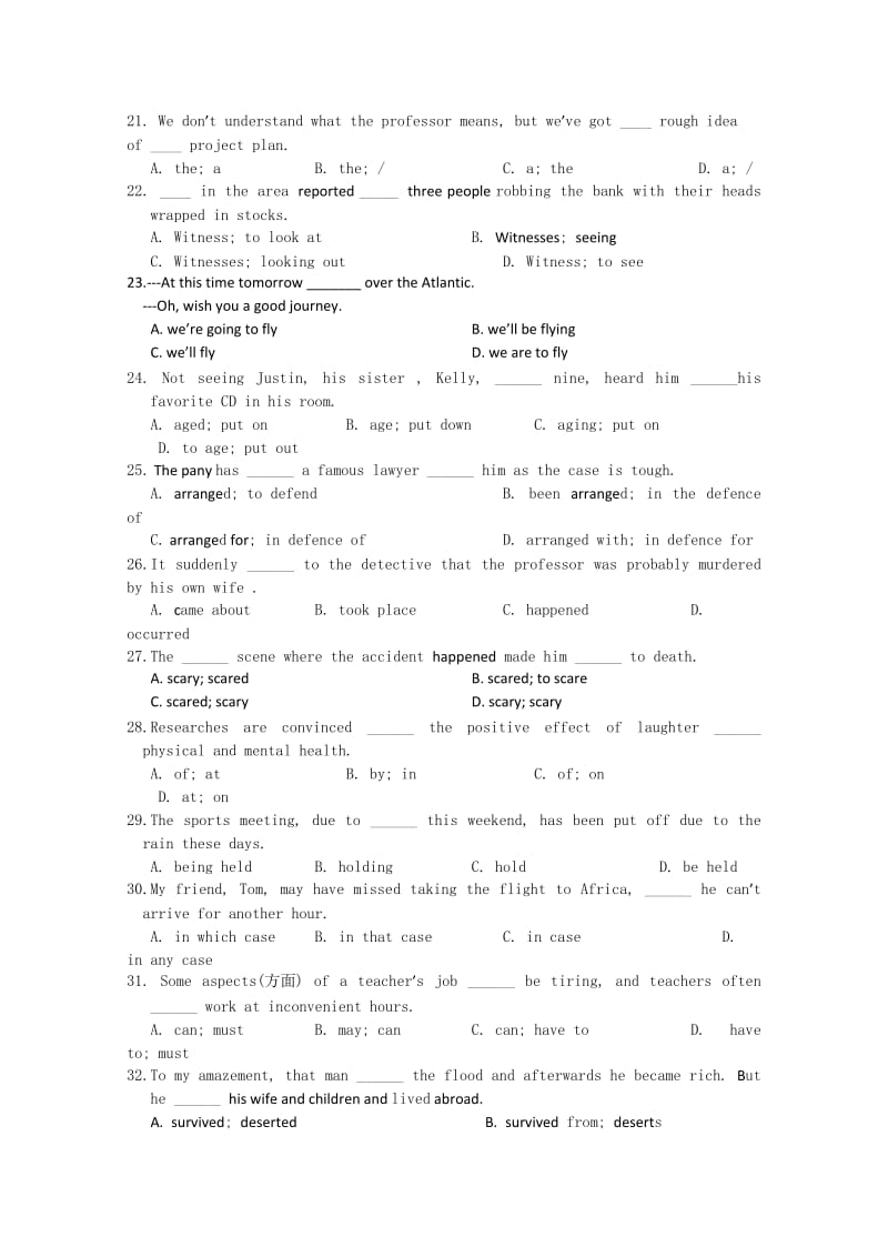 2019-2020年高一12月月考 英语（南校）答案不全.doc_第3页