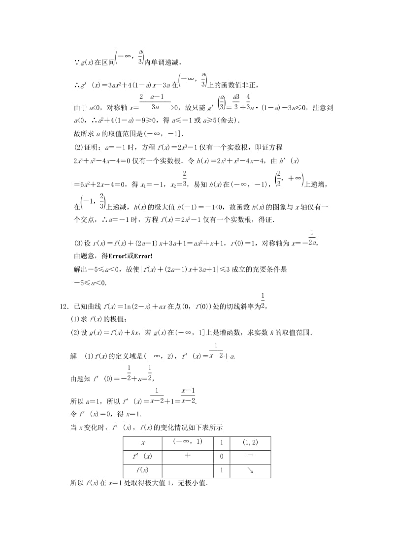 2019-2020年高考数学大一轮复习 3.2用导数研究函数的单调性与极值试题 理 苏教版.doc_第3页