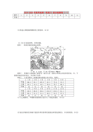 2019-2020年高考地理一輪復(fù)習(xí) 綜合檢測卷（一）.doc