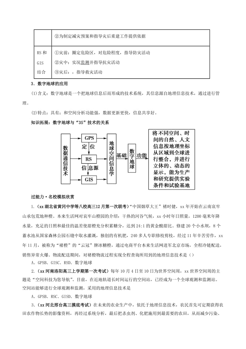 2019-2020年高考地理冲刺之考点感悟与命题预测 专题11.2 地理信息技术（含解析）.doc_第2页