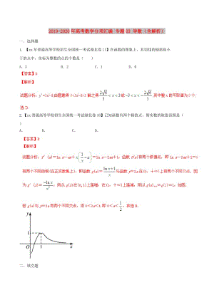 2019-2020年高考數(shù)學(xué)分項(xiàng)匯編 專(zhuān)題03 導(dǎo)數(shù)（含解析）.doc