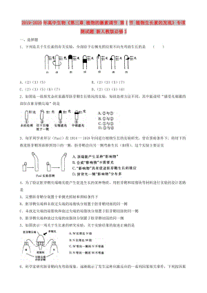 2019-2020年高中生物《第三章 植物的激素調(diào)節(jié) 第1節(jié) 植物生長素的發(fā)現(xiàn)》專項測試題 新人教版必修3 .doc