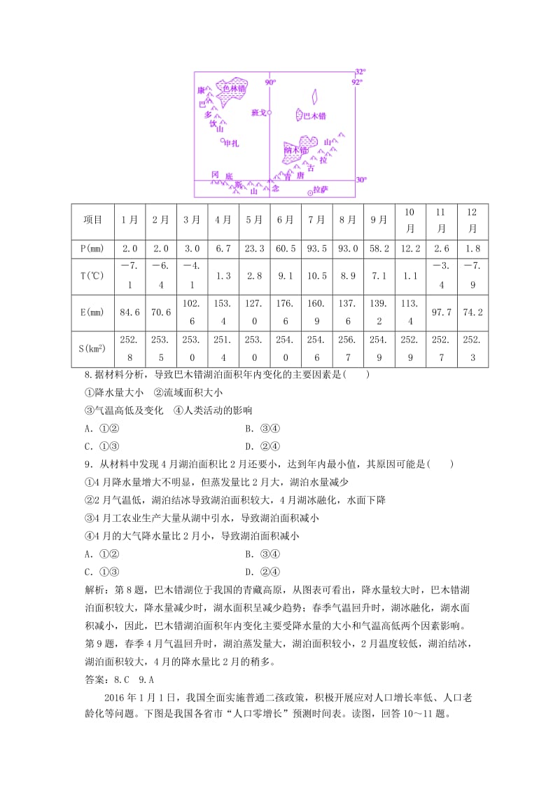 2019-2020年高考地理高考二轮复习第二部分技能三地理统计图表的判读试题.doc_第3页