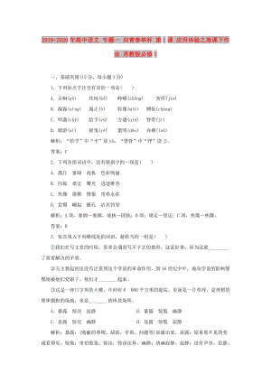 2019-2020年高中語文 專題一 向青春舉杯 第1課 應(yīng)用體驗之旅課下作業(yè) 蘇教版必修1 .doc