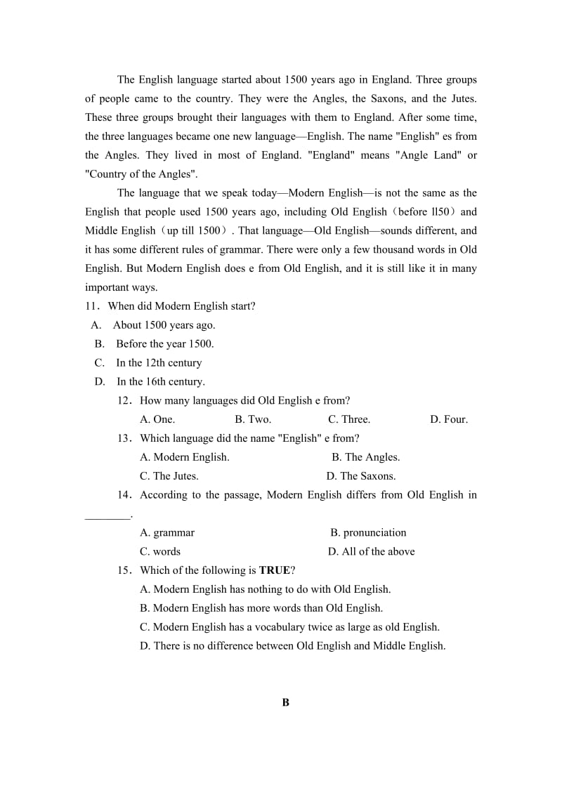 2019-2020年高一10月第一次月考英语试题（含解析）.doc_第2页
