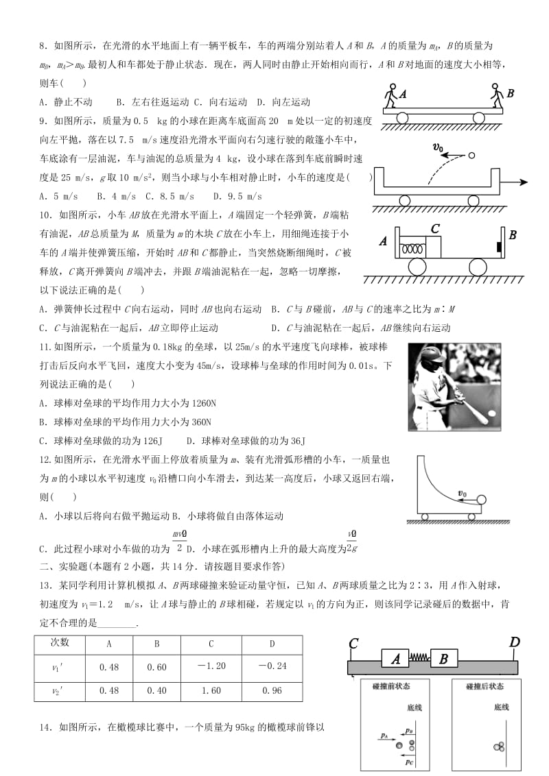 2019-2020年高二物理下学期第一次精英对抗赛试题.doc_第2页