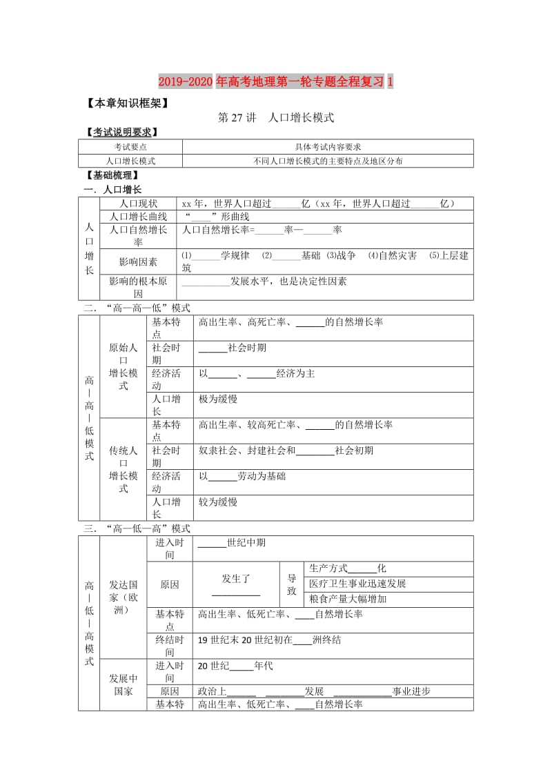 2019-2020年高考地理第一轮专题全程复习1.doc_第1页