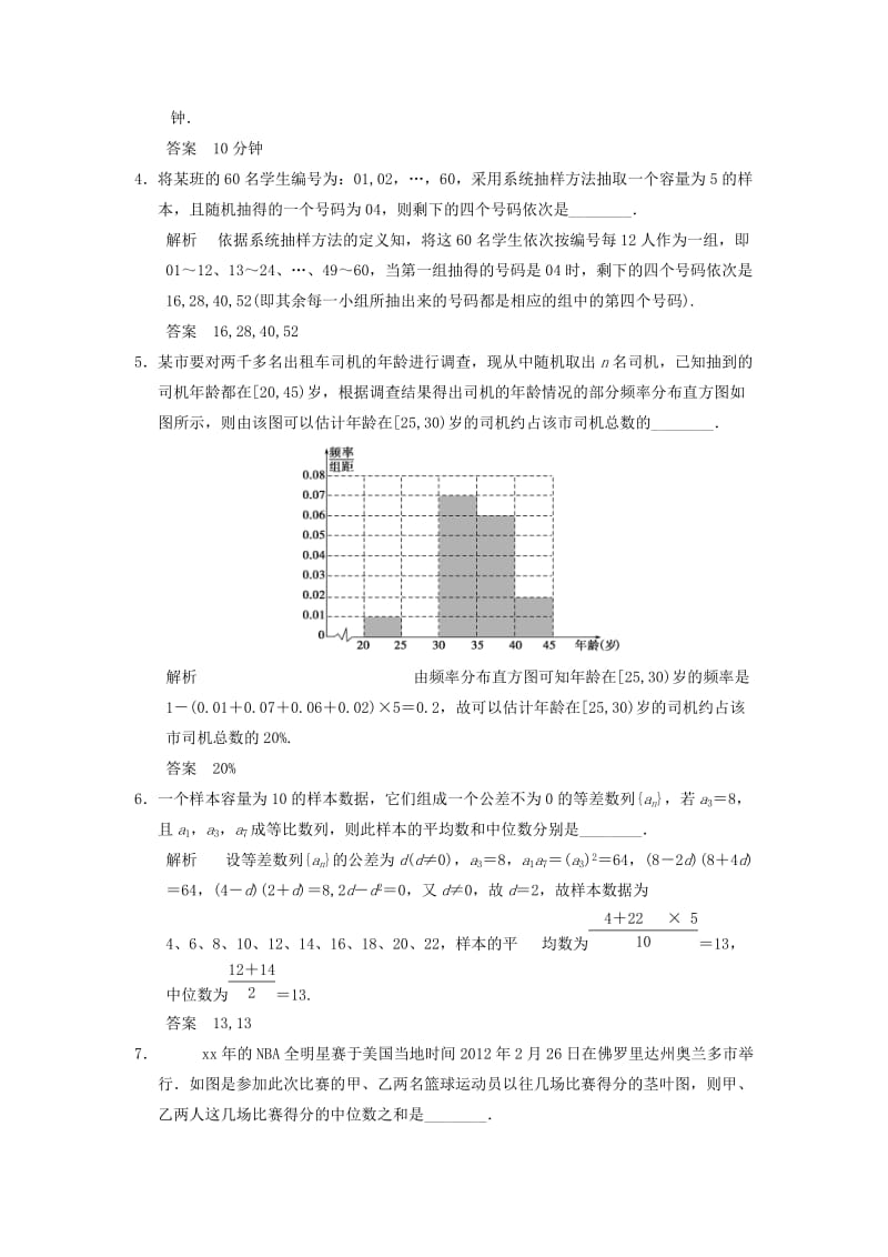 2019-2020年高考数学大一轮复习 11.2用样本估计总体试题 理 苏教版.doc_第2页